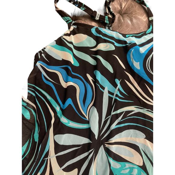 Coco Reef Cassis Swirl Mesh Layer Underwire Swim Tankini Top Swimsuit Size 34DD - Picture 5 of 8